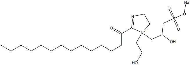 1-(2-Hydroxyethyl)-1-[2-hydroxy-3-(sodiooxysulfonyl)propyl]-2-myristoyl-2-imidazoline-1-ium Struktur