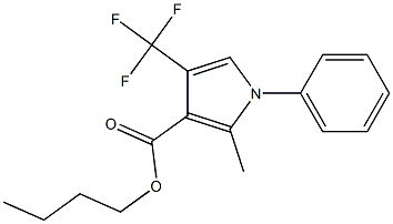 1-Phenyl-2-methyl-4-trifluoromethyl-1H-pyrrole-3-carboxylic acid butyl ester Struktur