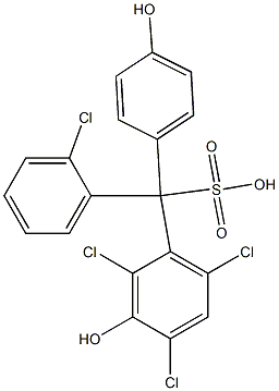 (2-Chlorophenyl)(2,4,6-trichloro-3-hydroxyphenyl)(4-hydroxyphenyl)methanesulfonic acid Struktur