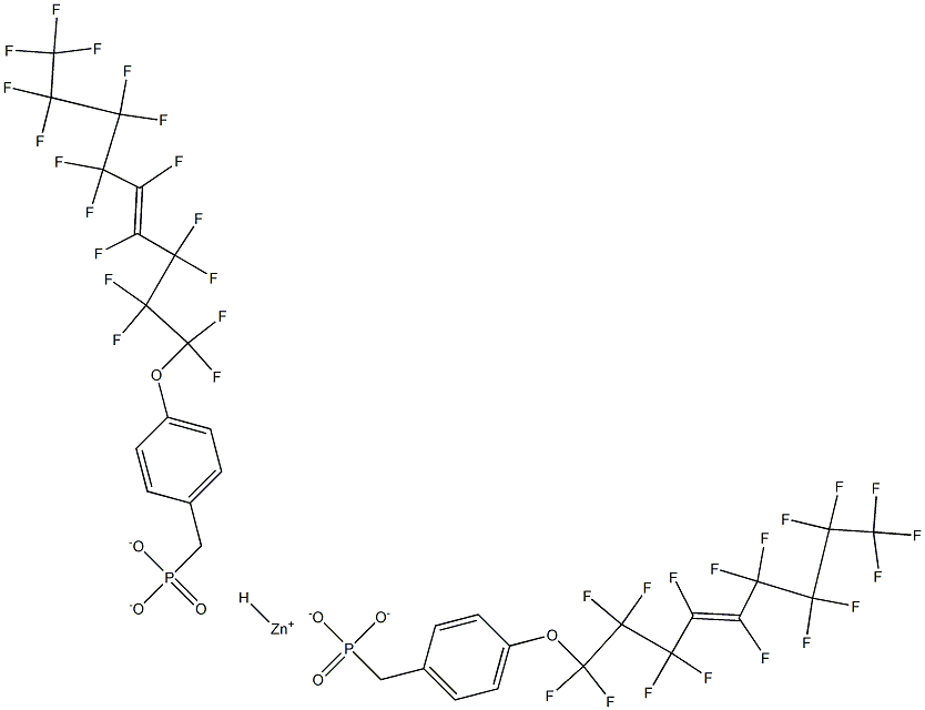 Bis[4-(heptadecafluoro-4-nonenyloxy)benzylphosphonic acid hydrogen]zinc salt Struktur