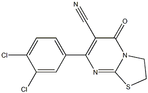 2,3-Dihydro-7-(3,4-dichlorophenyl)-5-oxo-5H-thiazolo[3,2-a]pyrimidine-6-carbonitrile Struktur