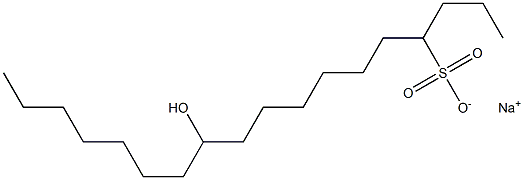 11-Hydroxyoctadecane-4-sulfonic acid sodium salt Struktur