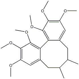 5,6,7,8-Tetrahydro-1,2,3,10,11,12-hexamethoxy-6,7-dimethyldibenzo[a,c]cyclooctene Struktur