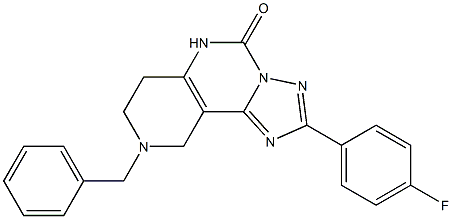 8-Benzyl-6,7,8,9-tetrahydro-2-(4-fluorophenyl)-1,3,3a,5,8-pentaaza-3aH-benz[e]inden-4(5H)-one Struktur