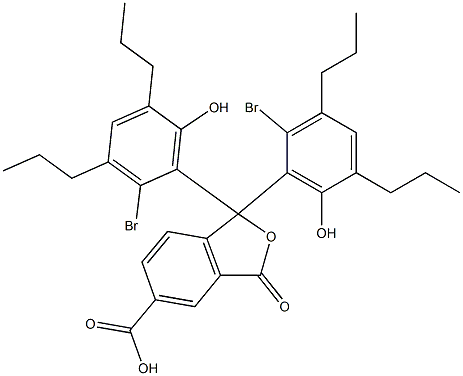 1,1-Bis(2-bromo-6-hydroxy-3,5-dipropylphenyl)-1,3-dihydro-3-oxoisobenzofuran-5-carboxylic acid Struktur