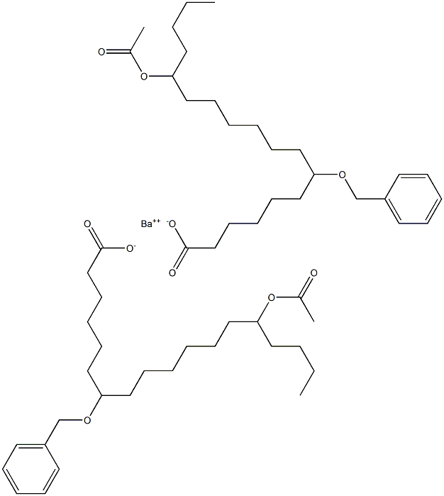 Bis(7-benzyloxy-14-acetyloxystearic acid)barium salt Struktur