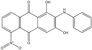 2-Anilino-1,3-dihydroxy-5-nitroanthraquinone Struktur