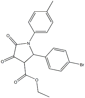 1-(4-Methylphenyl)-2-(4-bromophenyl)-4,5-dioxopyrrolidine-3-carboxylic acid ethyl ester Struktur