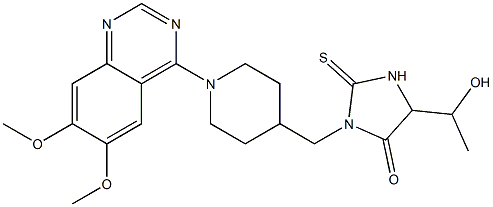 1-[[1-(6,7-Dimethoxyquinazolin-4-yl)piperidin-4-yl]methyl]-4-(1-hydroxyethyl)-2-thioxoimidazolidin-5-one Struktur