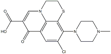 9-Chloro-2,3-dihydro-10-(4-methylpiperazin-1-yl)-7-oxo-7H-pyrido[1,2,3-de]-1,4-benzothiazine-6-carboxylic acid Struktur