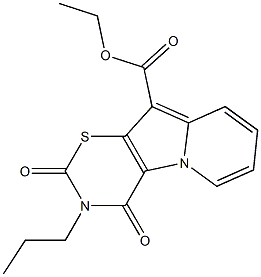 3,4-Dihydro-2,4-dioxo-3-propyl-2H-1,3-thiazino[6,5-b]indolizine-10-carboxylic acid ethyl ester Struktur