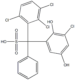 (3-Chloro-2,5-dihydroxyphenyl)(2,3,6-trichlorophenyl)phenylmethanesulfonic acid Struktur