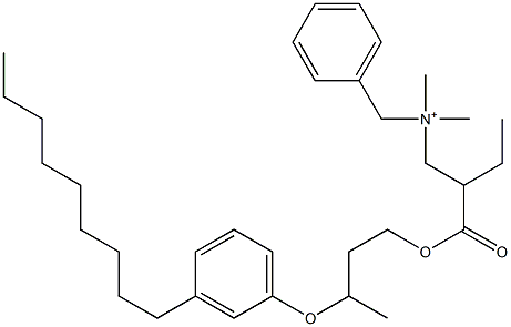 N,N-Dimethyl-N-benzyl-N-[2-[[3-(3-nonylphenyloxy)butyl]oxycarbonyl]butyl]aminium Struktur