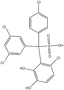 (4-Chlorophenyl)(3,5-dichlorophenyl)(6-chloro-2,3-dihydroxyphenyl)methanesulfonic acid Struktur