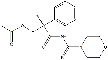 (+)-N-[(R)-3-(Acetyloxy)-2-methyl-2-phenylpropionyl]-4-morpholinecarbothioamide Struktur