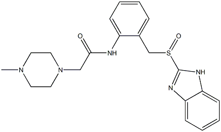 2-[[2-[(4-Methylpiperazinoacetyl)amino]benzyl]sulfinyl]-1H-benzimidazole Struktur