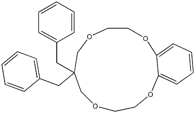 6,6-Dibenzyl-2,3,6,7,9,10-hexahydro-5H-1,4,8,11-benzotetraoxacyclotridecin Struktur