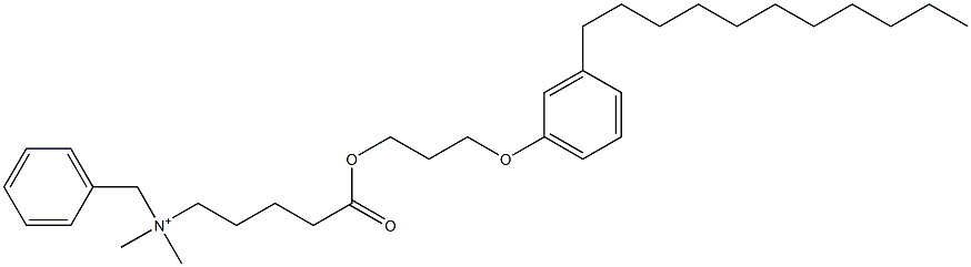 N,N-Dimethyl-N-benzyl-N-[4-[[3-(3-undecylphenyloxy)propyl]oxycarbonyl]butyl]aminium Struktur