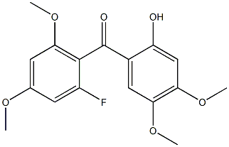 2-Hydroxy-2'-fluoro-4,4',5,6'-tetramethoxybenzophenone Struktur