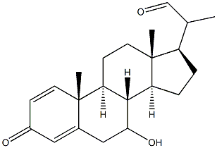 7-Hydroxy-3-oxopregna-1,4-diene-20-carbaldehyde Struktur