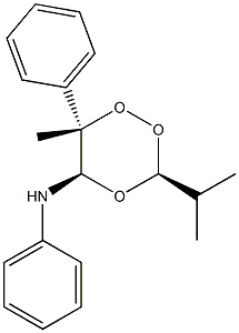 (3S,5R,6S)-3-Isopropyl-5-(phenylamino)-6-methyl-6-phenyl-1,2,4-trioxane Struktur