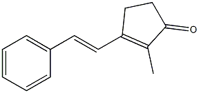 2-Methyl-3-(2-phenylethenyl)-2-cyclopenten-1-one Struktur