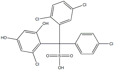 (4-Chlorophenyl)(2,5-dichlorophenyl)(6-chloro-2,4-dihydroxyphenyl)methanesulfonic acid Struktur