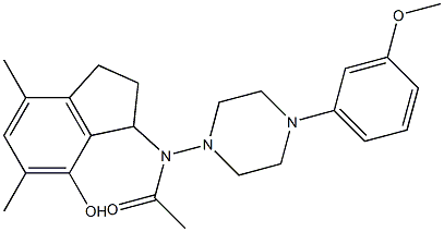 2,3-Dihydro-3-[[4-(3-methoxyphenyl)-1-piperazinyl]acetylamino]-5,7-dimethyl-1H-inden-4-ol Struktur