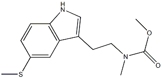 N-Methyl-N-[2-(5-methylthio-1H-indol-3-yl)ethyl]carbamic acid methyl ester Struktur