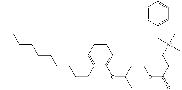 N,N-Dimethyl-N-benzyl-N-[2-[[3-(2-decylphenyloxy)butyl]oxycarbonyl]propyl]aminium Struktur