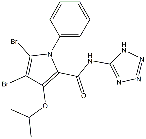 4,5-Dibromo-3-isopropyloxy-1-phenyl-N-(1H-tetrazol-5-yl)-1H-pyrrole-2-carboxamide Struktur