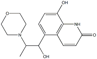 8-Hydroxy-5-(1-hydroxy-2-methyl-2-morpholinoethyl)-2(1H)-quinolone Struktur