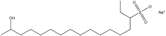 16-Hydroxyheptadecane-3-sulfonic acid sodium salt Struktur