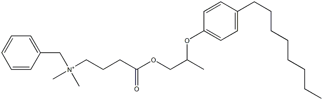 N,N-Dimethyl-N-benzyl-N-[3-[[2-(4-octylphenyloxy)propyl]oxycarbonyl]propyl]aminium Struktur