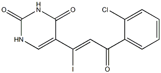 5-[1-Iodo-3-oxo-3-(2-chlorophenyl)-1-propenyl]pyrimidine-2,4(1H,3H)-dione Struktur