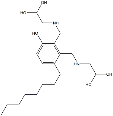 2,3-Bis[[(2,2-dihydroxyethyl)amino]methyl]-4-octylphenol Struktur