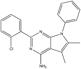 4-Amino-5,6-dimethyl-7-phenyl-2-(2-chlorophenyl)-7H-pyrrolo[2,3-d]pyrimidine Struktur