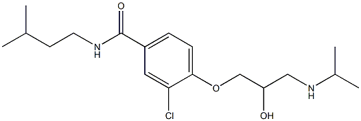 1-[4-[Isopentylcarbamoyl]-2-chlorophenoxy]-3-[isopropylamino]-2-propanol Struktur