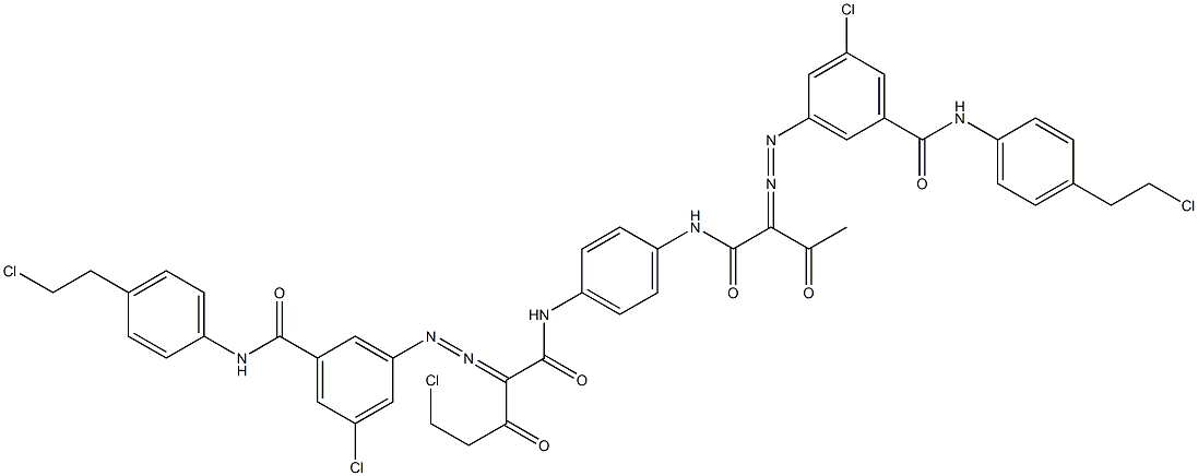 3,3'-[2-(Chloromethyl)-1,4-phenylenebis[iminocarbonyl(acetylmethylene)azo]]bis[N-[4-(2-chloroethyl)phenyl]-5-chlorobenzamide] Struktur