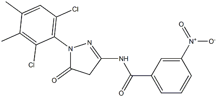 1-(2,6-Dichloro-3,4-dimethylphenyl)-3-(3-nitrobenzoylamino)-5(4H)-pyrazolone Struktur