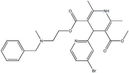 4-(4-Bromopyridin-2-yl)-1,4-dihydro-2,6-dimethylpyridine-3,5-dicarboxylic acid 3-methyl 5-[2-(N-methyl-N-benzylamino)ethyl] ester Struktur