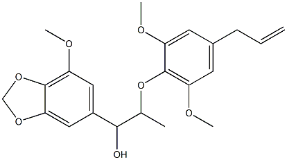 1-(7-Methoxy-1,3-benzodioxol-5-yl)-2-[(2,6-dimethoxy-4-allylphenyl)oxy]-1-propanol Struktur