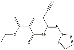 5-Cyano-6-pyrrolizino-1,2-dihydro-2-oxopyridine-3-carboxylic acid ethyl ester Struktur