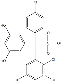 (4-Chlorophenyl)(2,3,5-trichlorophenyl)(3,5-dihydroxyphenyl)methanesulfonic acid Struktur