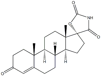 (17R)-Spiro[androsta-4-ene-17,5'-oxazolidine]-2',3,4'-trione Struktur