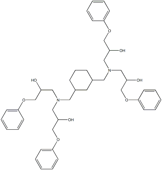 1,3-Bis[bis(2-hydroxy-3-phenoxypropyl)aminomethyl]cyclohexane Struktur