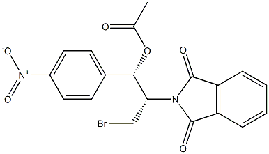 (1S,2S)-1-Acetoxy-1-(4-nitrophenyl)-2-(1,3-dioxoisoindolin-2-yl)-3-bromopropane Struktur