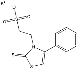 (4-Phenyl-2-thioxo-4-thiazoline-3-yl)ethanesulfonic acid potassium salt Struktur