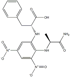 (S)-2-[[6-[[(R)-1-Carboxy-2-phenylethyl]amino]-2,4-dinitrophenyl]amino]propanamide Struktur