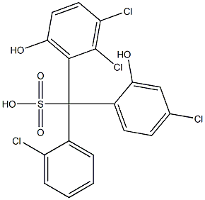 (2-Chlorophenyl)(4-chloro-2-hydroxyphenyl)(2,3-dichloro-6-hydroxyphenyl)methanesulfonic acid Struktur